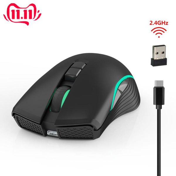 

computer lapdeskpc game gamer mouse mice with usb receiver rechargeable 2.4ghz wireless led light gaming optical