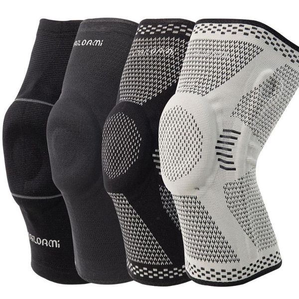 

elbow & knee pads silicone running weightlifting professional sports protective gear high elastic non-slip breathable support, Black;gray