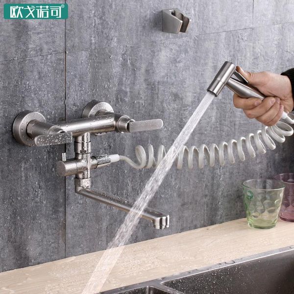 

kitchen faucets wall set faucet double handle mixing water tap for sink