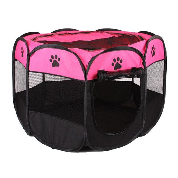 

dog houses & kennels accessories pet foldable portable octagonal fences puppy playpen house tent bed with a carrying case for small cat rabb