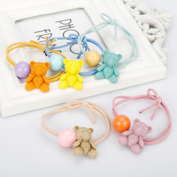 

hair clips & barrettes korean cute animal sweet 3d bear women rubber bands scrunchy elastic girls headband becorations ties gum for, Golden;silver