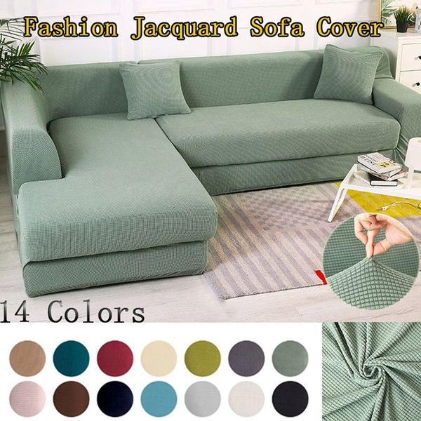 

chair covers jacquard sofa solid color for living room couch cover corner slipcover l shape elasticity funda