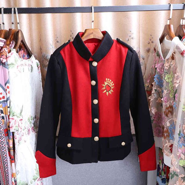 

seqinyy short jacket 2021 autumn fashion design letters embroidered long sleeve black female top, Black;brown