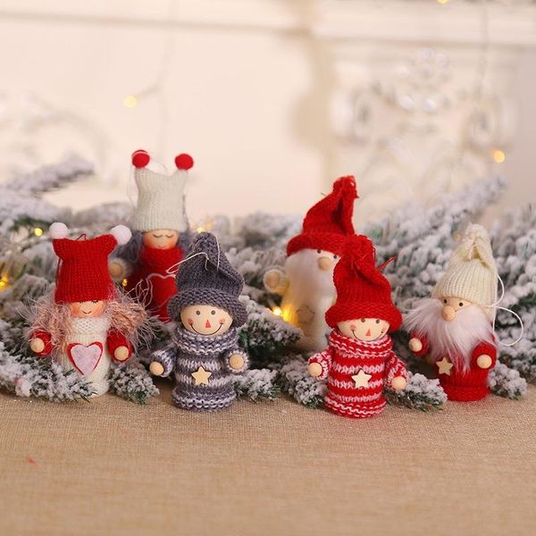 

christmas decorations tree knitted doll boy/girl/old man hanging pendant holiday indoor party favor seasonal decor a