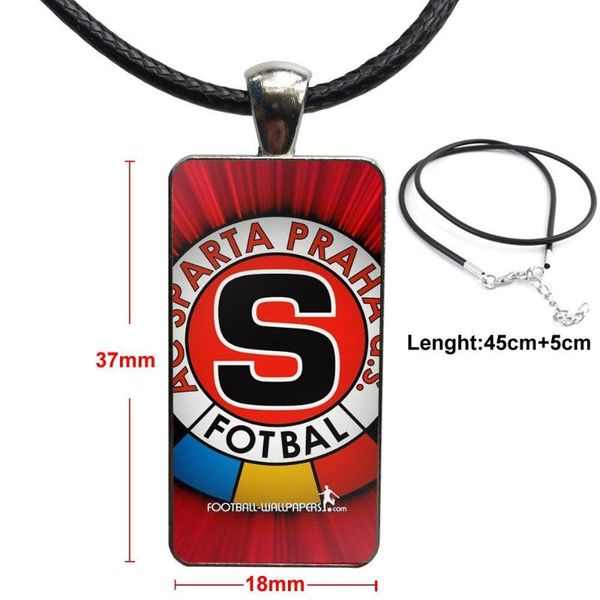 

pendant necklaces glass necklace handmade half rectangle for women choker fashion sparta praha footballs, Silver