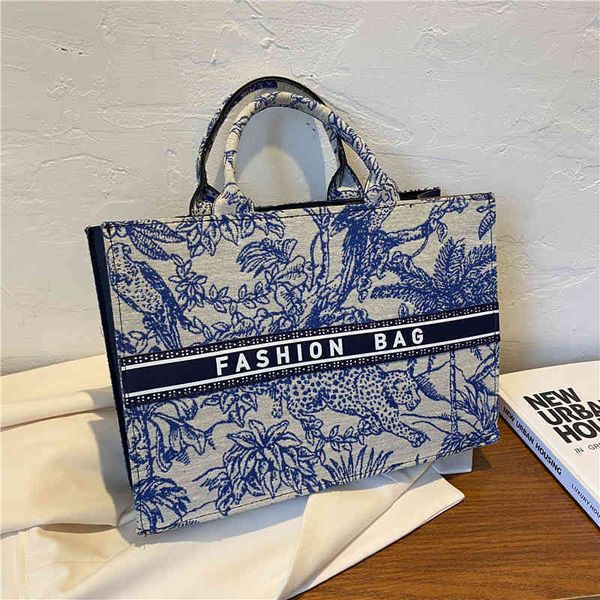 

2022 factory wholesale new popular printed tote women's net red summer canvas one shoulder, Black;red