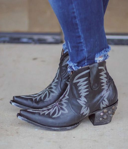 

boots women ankle mid heels pumps shoes woman autumn vintage pu leather matin shoe chaussures femme zapatos mujer sapato d2294, Black