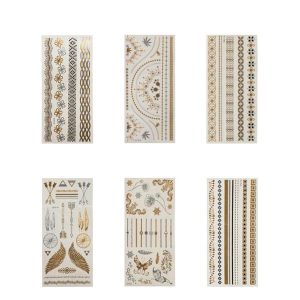 

temporary tattoos vintage bronzing tattoo stickers waterproof glitter body