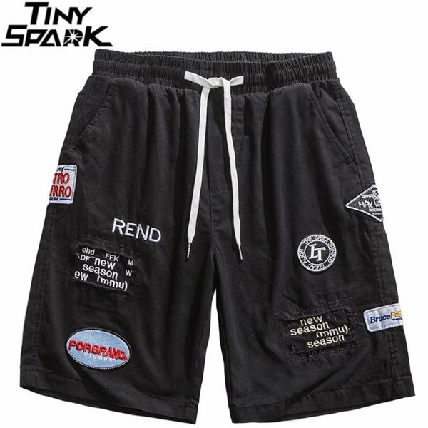 

streetwear hip harajuku hop shorts embroidery letter track 2021 men summer jogger sweatpants japan style men's, White;black