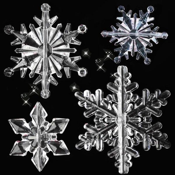 

christmas decorations 10pcs ornaments crystal acrylic transparent snowflake pendant tree hanging decor year xmas party supply