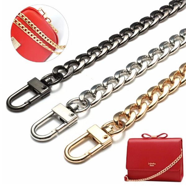 

bag parts & accessories useful handle shoulder crossbody handbag metal replacement 120cm stainless steel purse chain strap, Black