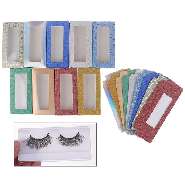 

false eyelashes 10set/lot 25mm flash blank square box for package paper color carton with tray diy custom logo