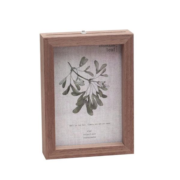 

frames 6 inches plant dried flower leaves specimen box double sided glass po frame wooden creative table decoration with original