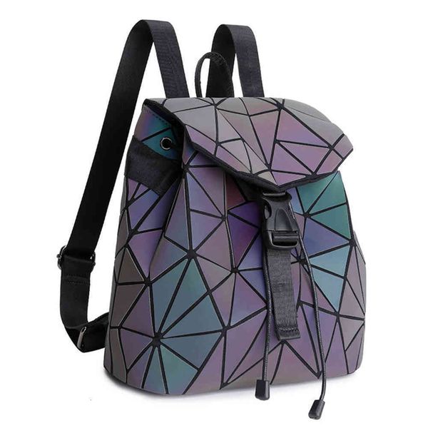 

colorful backpack women's geometric rhombic student fashion schoolbag