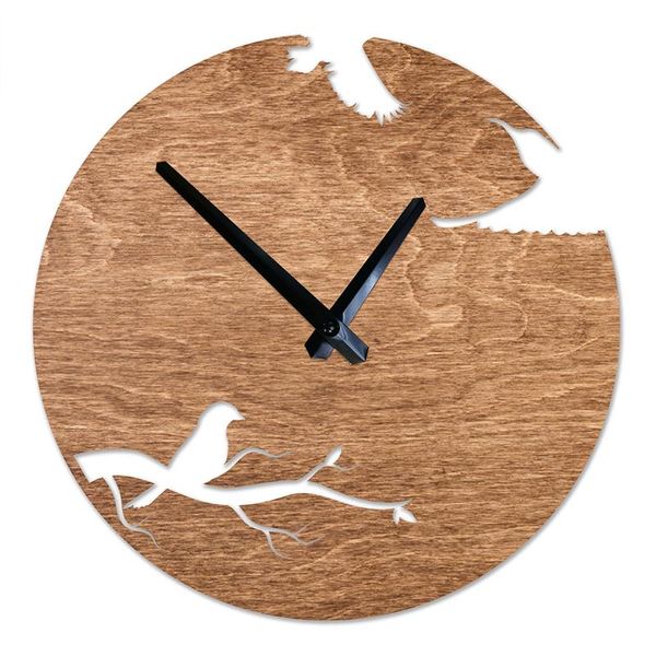 

wall clocks creative diy living room wooden clock home decor silent quartz wood 10/12/13.5 inch nordic large