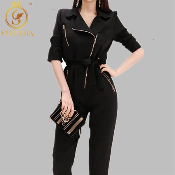 

arrival black notched collar womens romper high waist loose casual retro fashion korean, Black;white