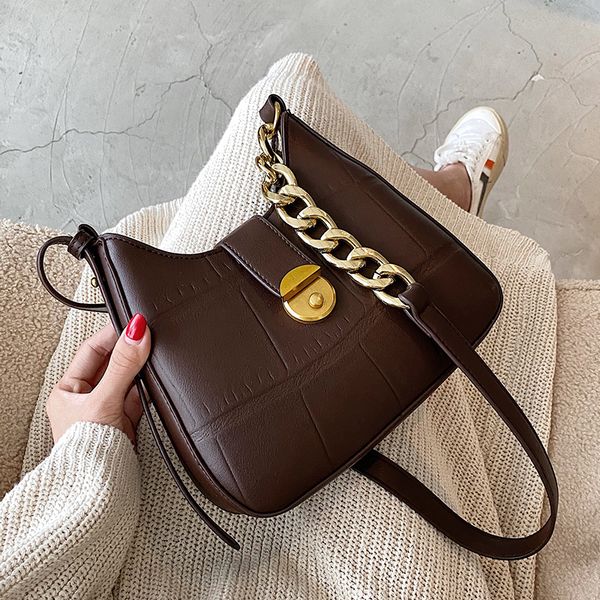 

stone pattern pu leather crossbody bags for women 2021 winter ed shoulder handbags and purses luxury chain cross body bag l003
