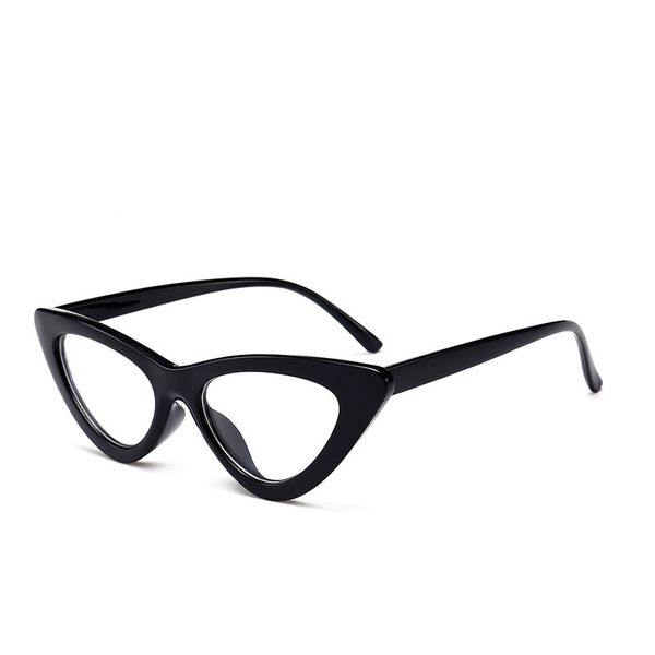 

new cat's eye trendy flat glasses, Black