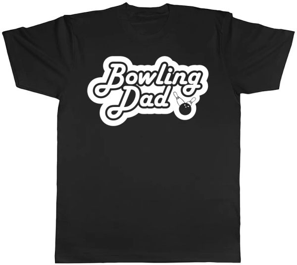 

bowling dad mens t-shirt tee, White;black