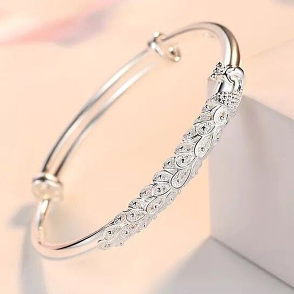 

fashion women lucky animal bracelet peacock bangles womens jewelrys gift luxury designer jewelry, Black