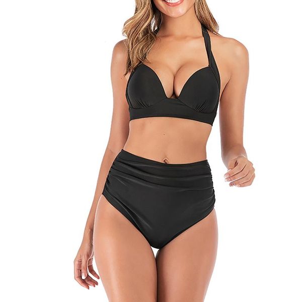 

women's swimwear summer 2021 split swimsuit casual tie-dye printing bikini set mujer maillot de bain, White;black