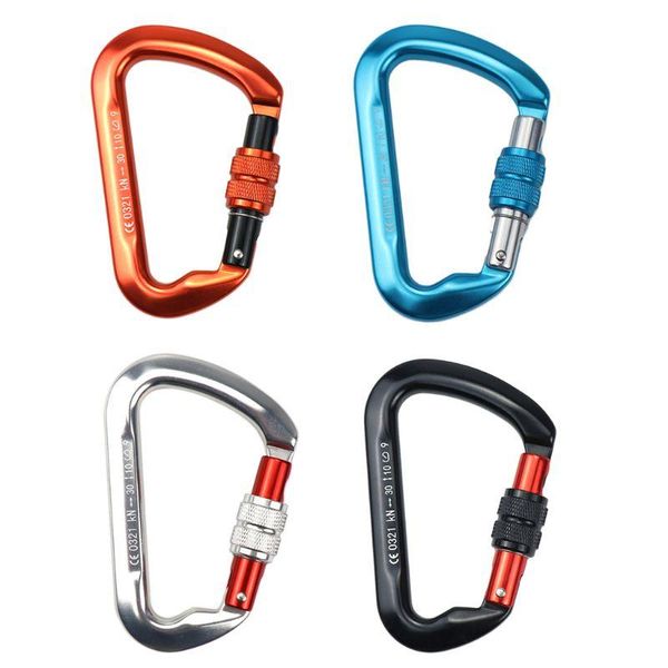 

cords, slings and webbing 30kn aluminum alloy d-shaped carabiner hold 6614lbs for hammocks rock climbing u7ef