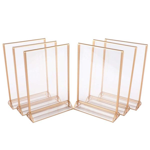 

party decoration gold double sided picture frames acrylic sign holders vertical po stand for table numbers wedding cards pressed flowers men