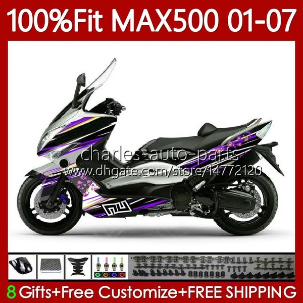 Corpo iniezione per YAMAHA TMAX500 MAX-500 TMAX-500 109No.127 TMAX MAX 500 T Linea viola MAX500 2001 2002 2003 2004 2005 2006 2007 T-MAX500 01 02 03 04 05 06 07 Carenature OEM