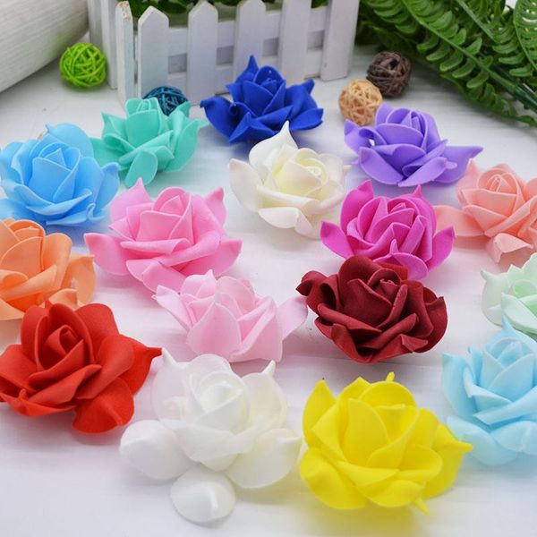 

20pcs 8cm big rose heads artificial pe foam flowers rosette for wedding decoration bride bouquet bracelet diy handmade craft decorative & wr