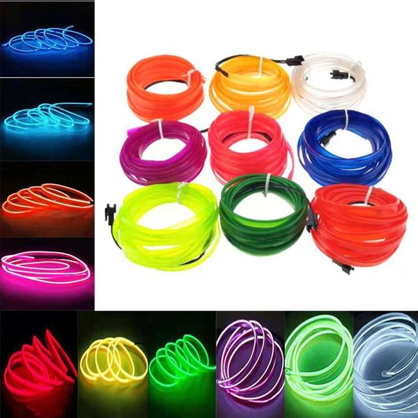 

strips 1/2/3/5m car el wire waterproof led strip atmosphere light lamp flexible neon for auto interior party decoration