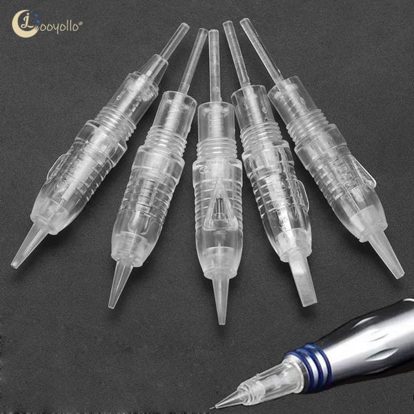 

tattoo needles 10pcs disposable 8mm screw charmant machine cartridge 1d/1r/3r/5r/5f/7f permanent makeup microblading needle tips