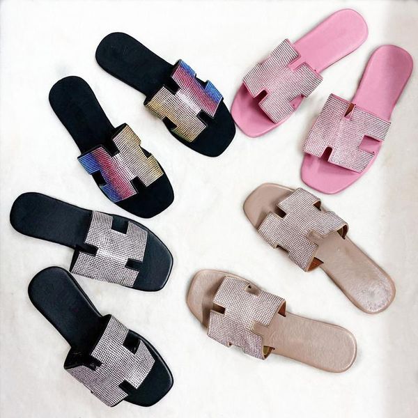 

sandals women bright diamond casual outdoor travel flip flop beach shoes non-slip slippers woman drop, Black
