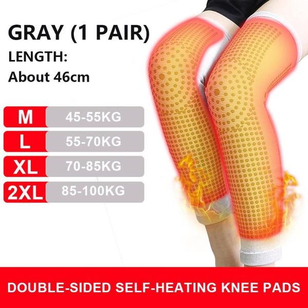 

knee pads double-sided dot matrix self heating tourmaline support for arthritis joint pain relief recovery elbow &, Black;gray