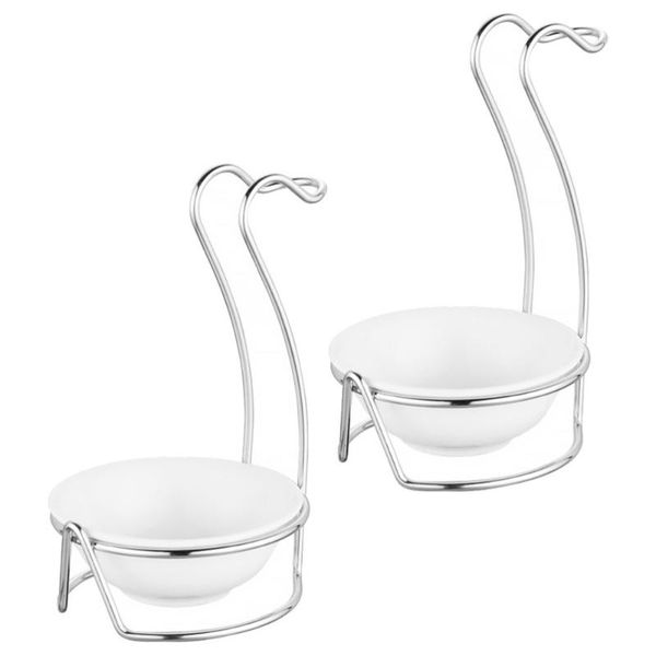 

spoons 2 sets stainless steel soup spoon holders home restaurant ladle racks