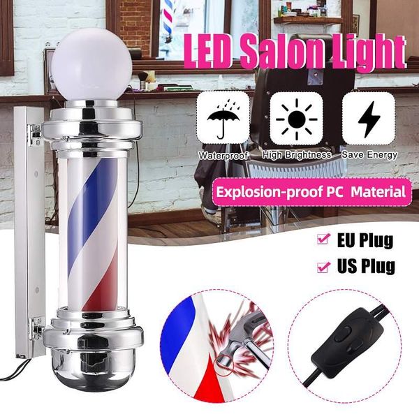 

downlights 75cm led barber shop sign pole light red white blue stripe design roating salon wall hanging lamp beauty
