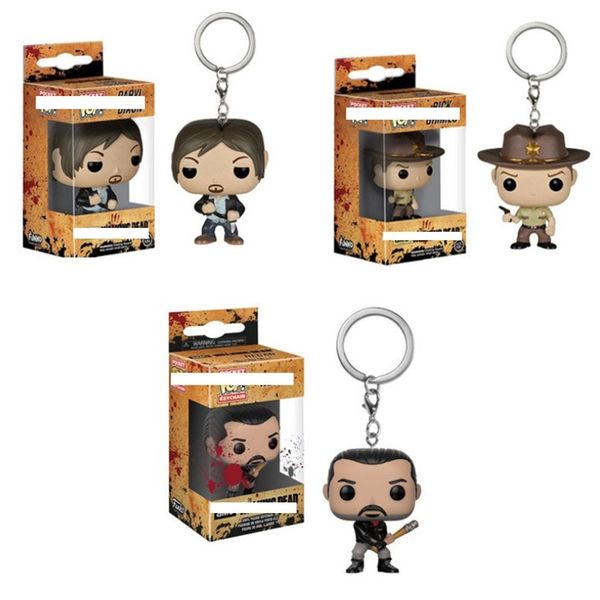 

funko the walking dead sheriff daryl rick nigan key chain pendant