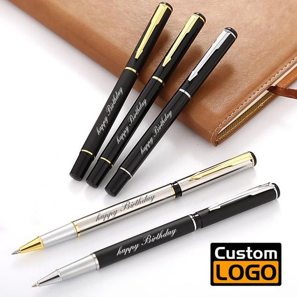 

gel pens metal signature pen water-based custom logo advertising gift lettering engraved name student stationery wholesale