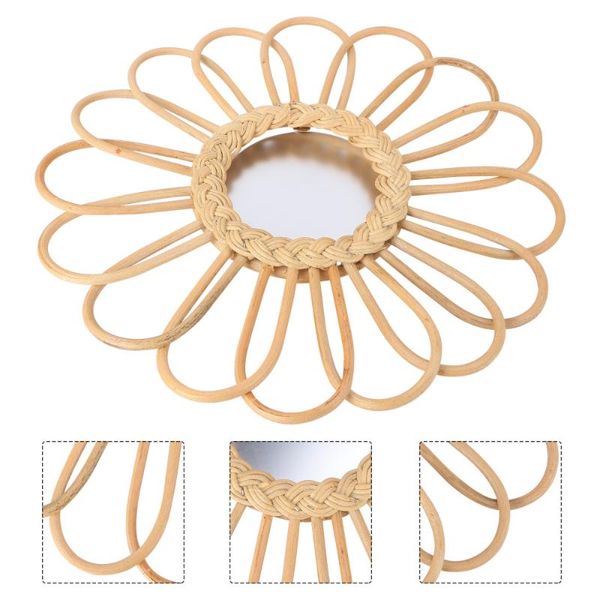 

mirrors 1pc nordic dressing mirror rattan woven decorative artistic