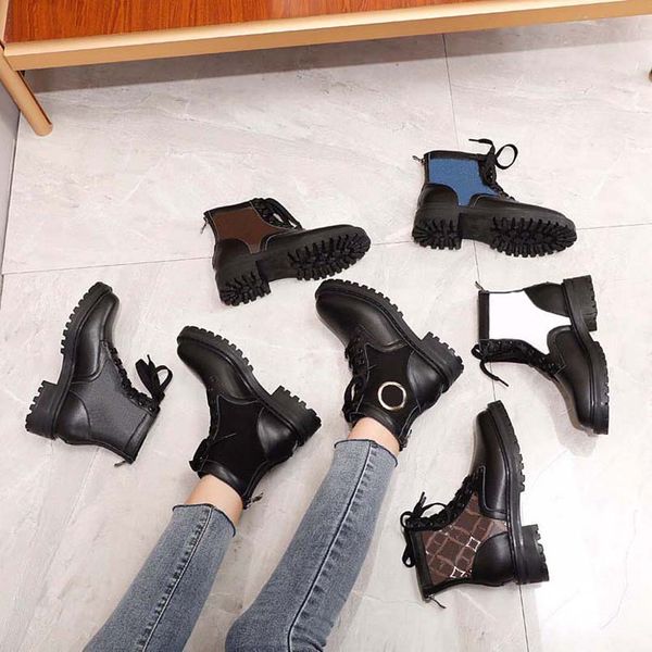 

new ankle boots women pocket bag muffin platform ankle boots mid tube knight boots motorcycle shoes 10p3001-2, Black