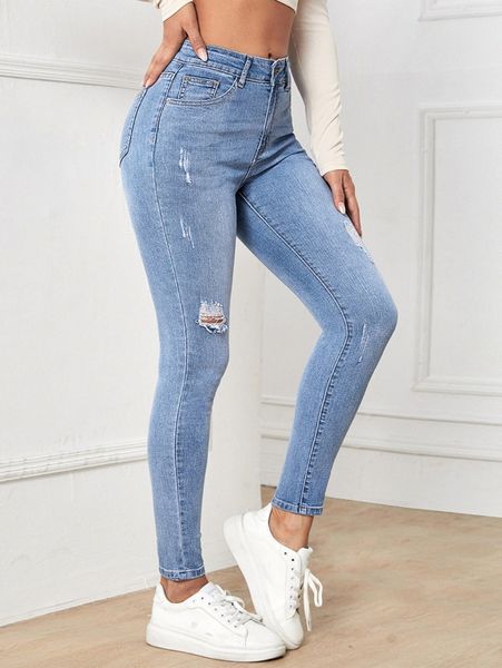 

ripped skinny cropped jeans p1qh#, Blue