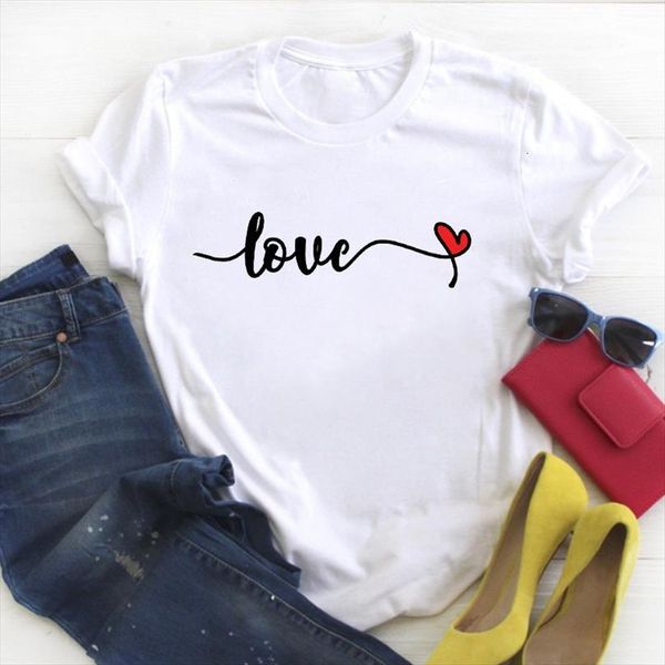 

and women love letter mens t shirts heart cartoon cute valentine print summer female womens tee ladies clothes graphic, White;black