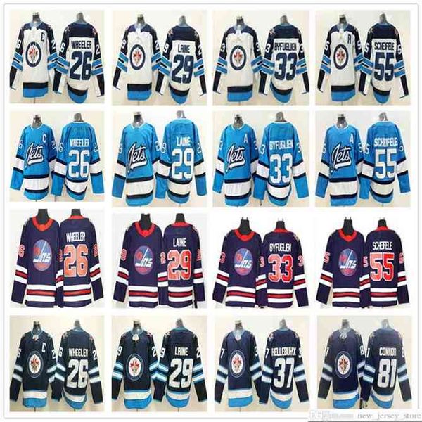 

96 Winnipeg Jets 2019 Heritage Classic Hockey 26 Blake Wheeler 29 Patrik Laine 33 Dustin 37 Hellebuyck 55 Mark Scheifele 81 Kyle Connor Jersey, As picture men size s-xxxl