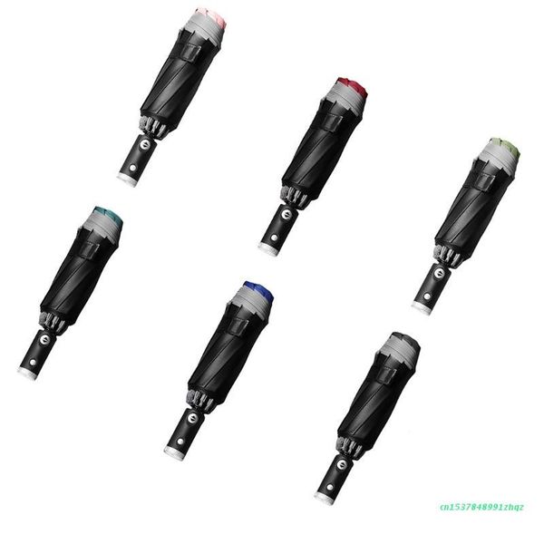 

umbrellas automatic reverse folding umbrella with safety reflective strip led light 10 rib