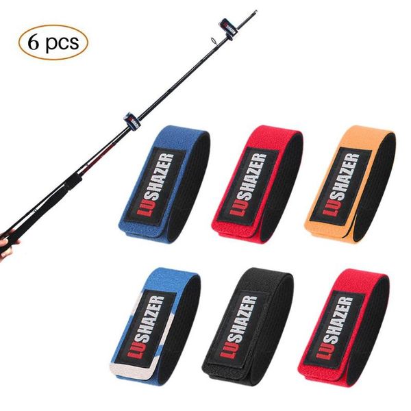 

fishing accessories 6 pcs belt strap sleeve pole tie wrapping band pack with elastic carp rod
