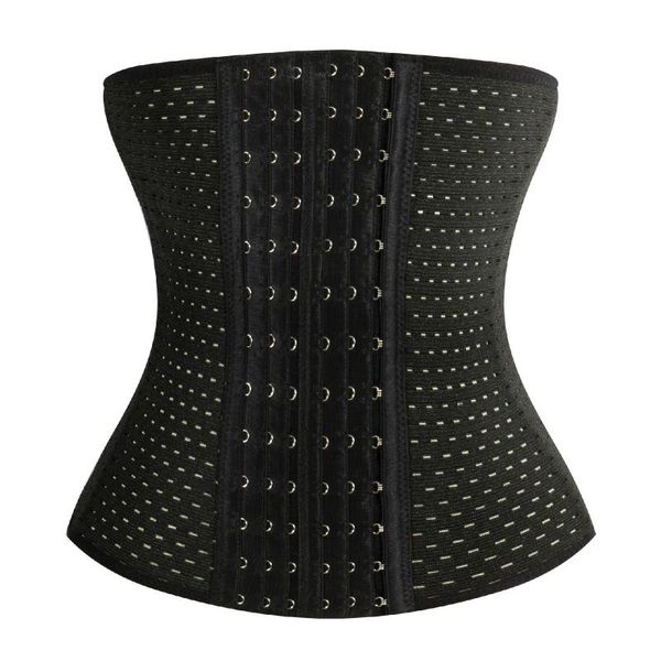 

women's shapers body sculpting and abdomen belt waist seal hollow six rows thirteen buckles elastic rubber corset wasit shapewear, Black;white
