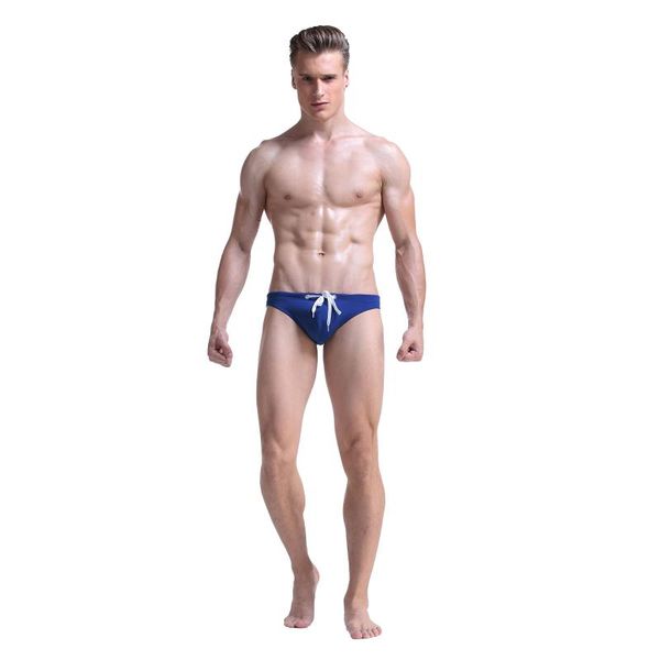 

man swimwear pure color underwear elastic waistband drawstring closure casual swimming beach bikini briefs underpants for summer men's