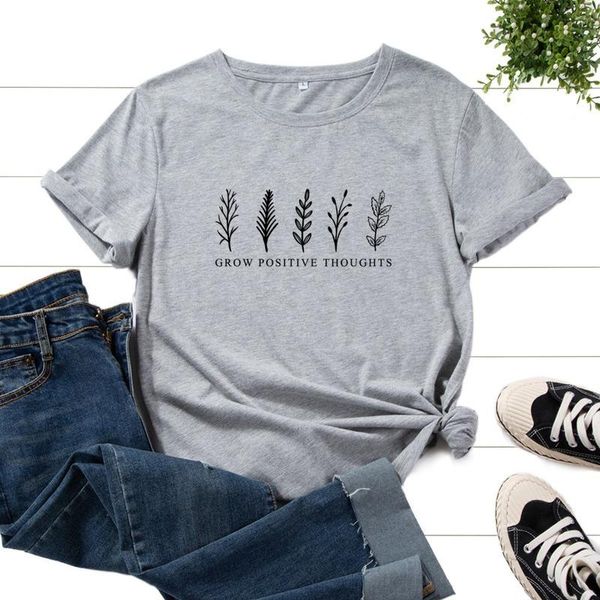 

women's t-shirt women summer cotton 100% short sleeve plant letter print female graphic casual regular clothes ladies plus size tee, White