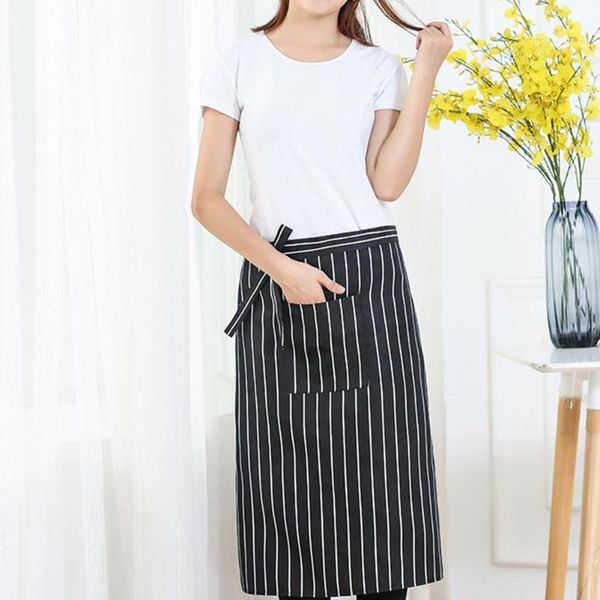 

aprons cooking apron simple breathable fashion striped plaid half-length for kitchen household cleaning tools accessories