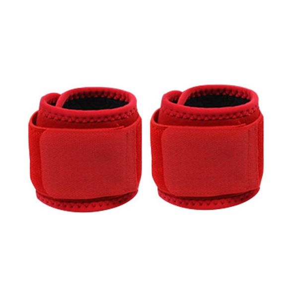 

wrist support 1 pair adjustable brace gym weightlifting training weight lifting wristband wrestle professional sports protect, Black;red