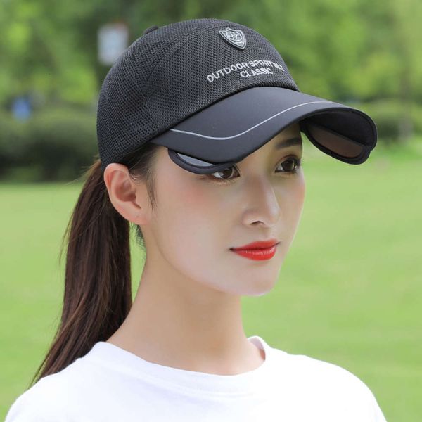 

golf hat women have a retractable pull plate sun visor, outdoor sports hat, golf children, Blue;gray